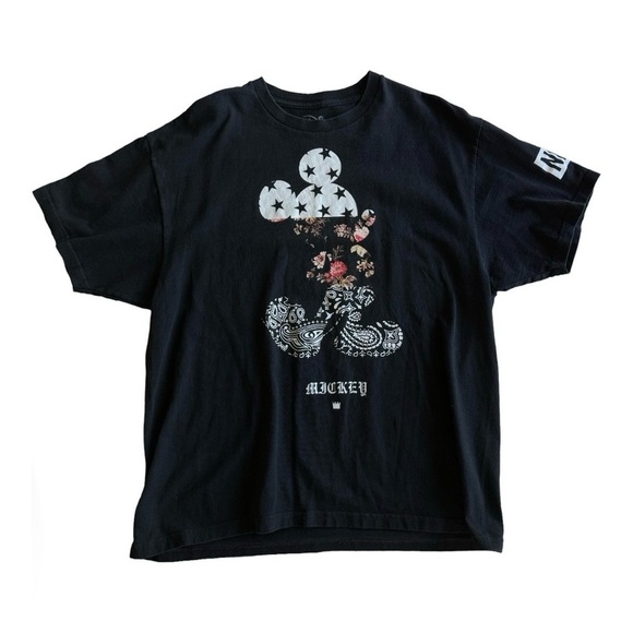 Neff x Disney Mickey Mouse T-Shirt Black Cotton Size XL - Picture 1 of 9